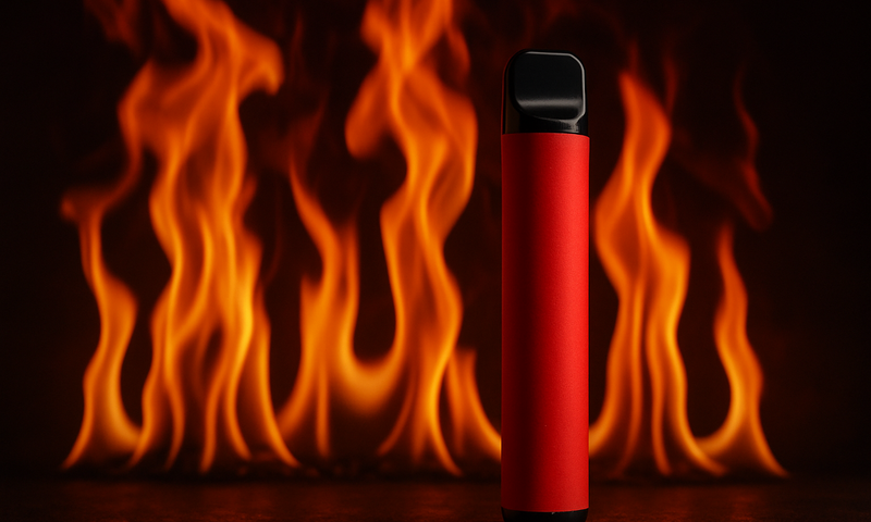 Vapes in Flammen (KI-generiert über ChatGPT) Vapes in Flammen (KI-generiert über ChatGPT)